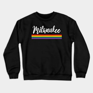 Milwaukee, Wisconsin - WI Pride Simple Rainbow Crewneck Sweatshirt